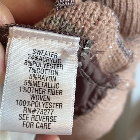 Simply Vera Vera Wang Woven Pink Sweater - Picture 3 of 4